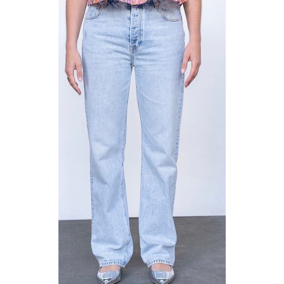 Bellerose Women’s Pony Straight Leg High Rise It Blue Jeans Pants Size 31 - Picture 2 of 10